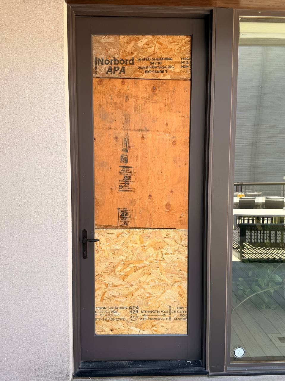 Forest Hill door opening after temporary board-up