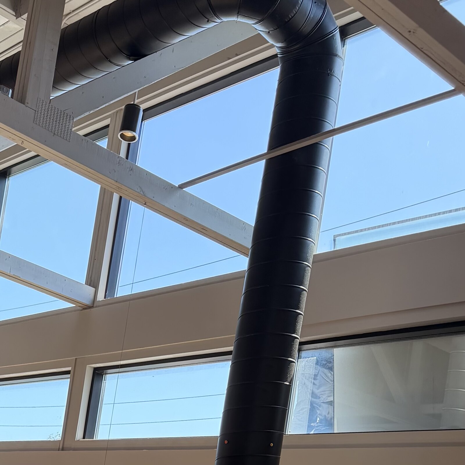 New storefront glass installed at a North York restaurant, interior view